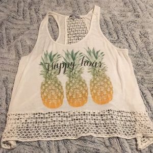 White Pineapple crop top tank top.